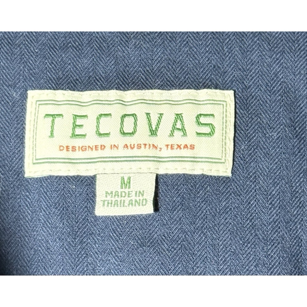 Tecovas Pearl Snap Western Shirt Mens Medium Navy Blue Long Sleeve 100% Cotton - Picture 6 of 10